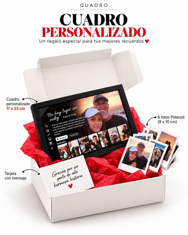 Cuadro personalizado en caja de regalo
